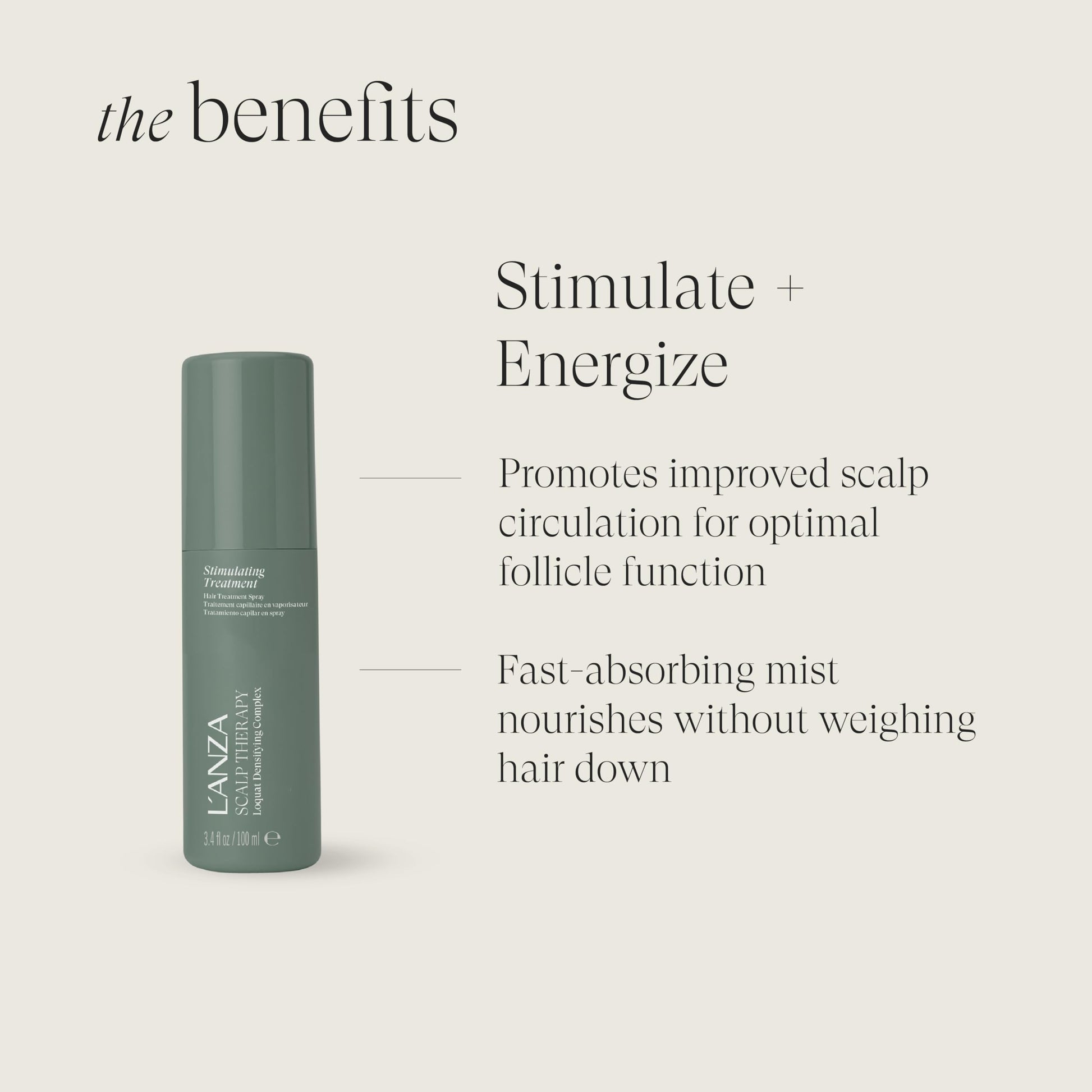 Lavender L'ANZA Scalp Therapy Hair Care Kit, Shampoo, Conditioner & Stimulating Leave-In Hair Treatment, Supports Healthy Growth, Adds Fullness, Strengthens, Anti Aging, Combats Oil & Removes Buildup