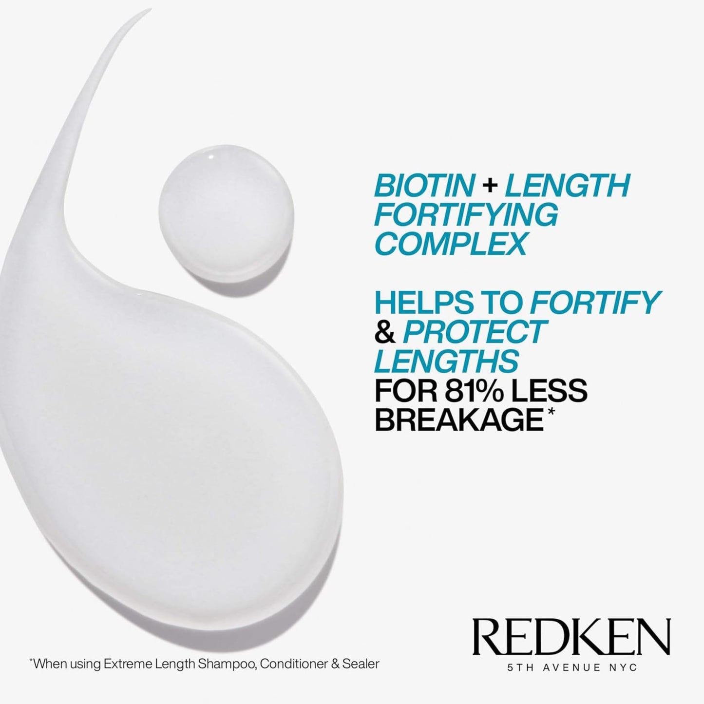 White Smoke Redken Extreme Length Shampoo & Conditioner Set for Damaged Hair, Prevents Breakage, Strengthens and Infused with Biotin for Hair Growth, 10.1 Fl Oz, Pack of 2
