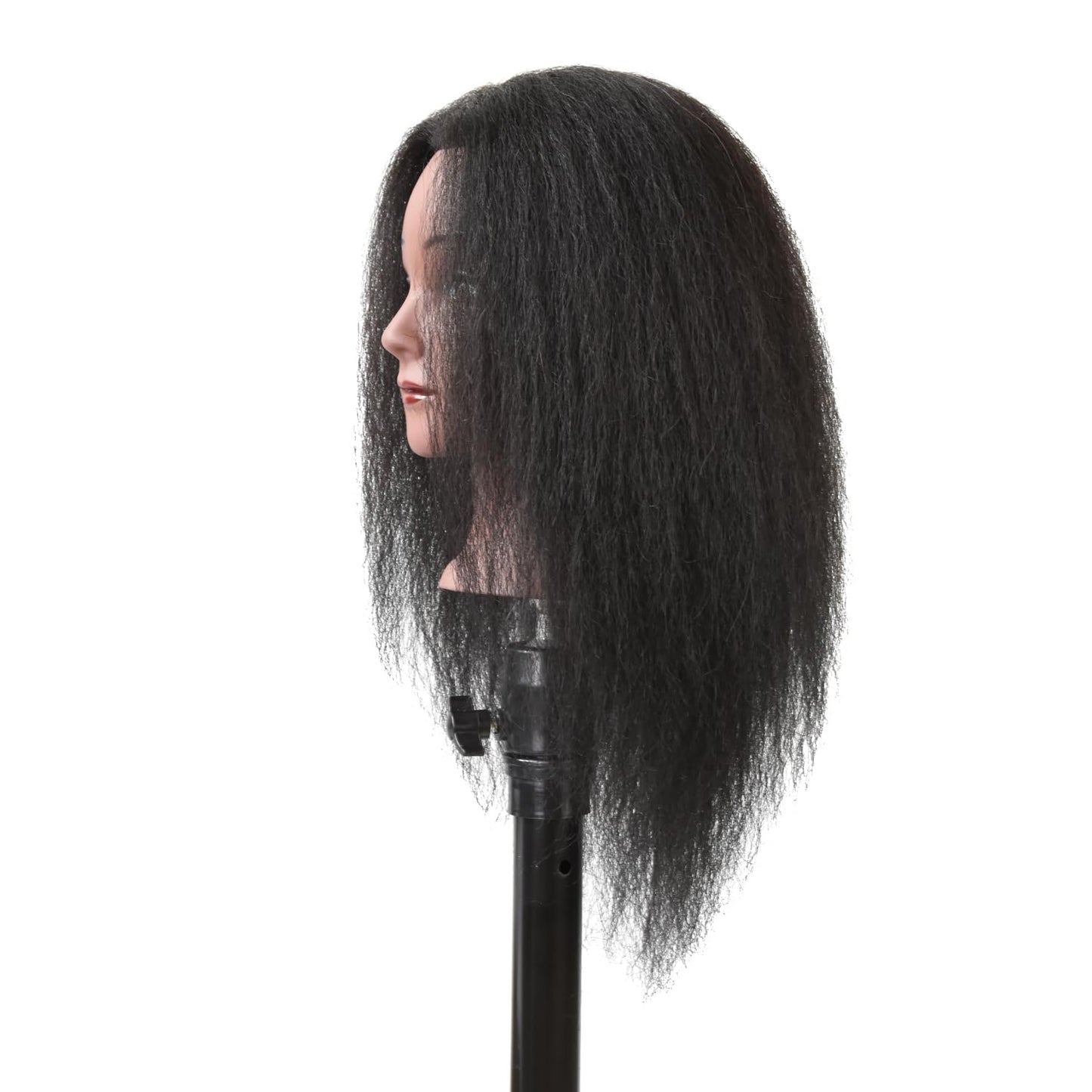 White Smoke Mannequin Head Hair Styling Training Head 14 inches Manikin Cosmetology Doll Head for Hairdresser Practice Braiding with Clamp Stand (Black)