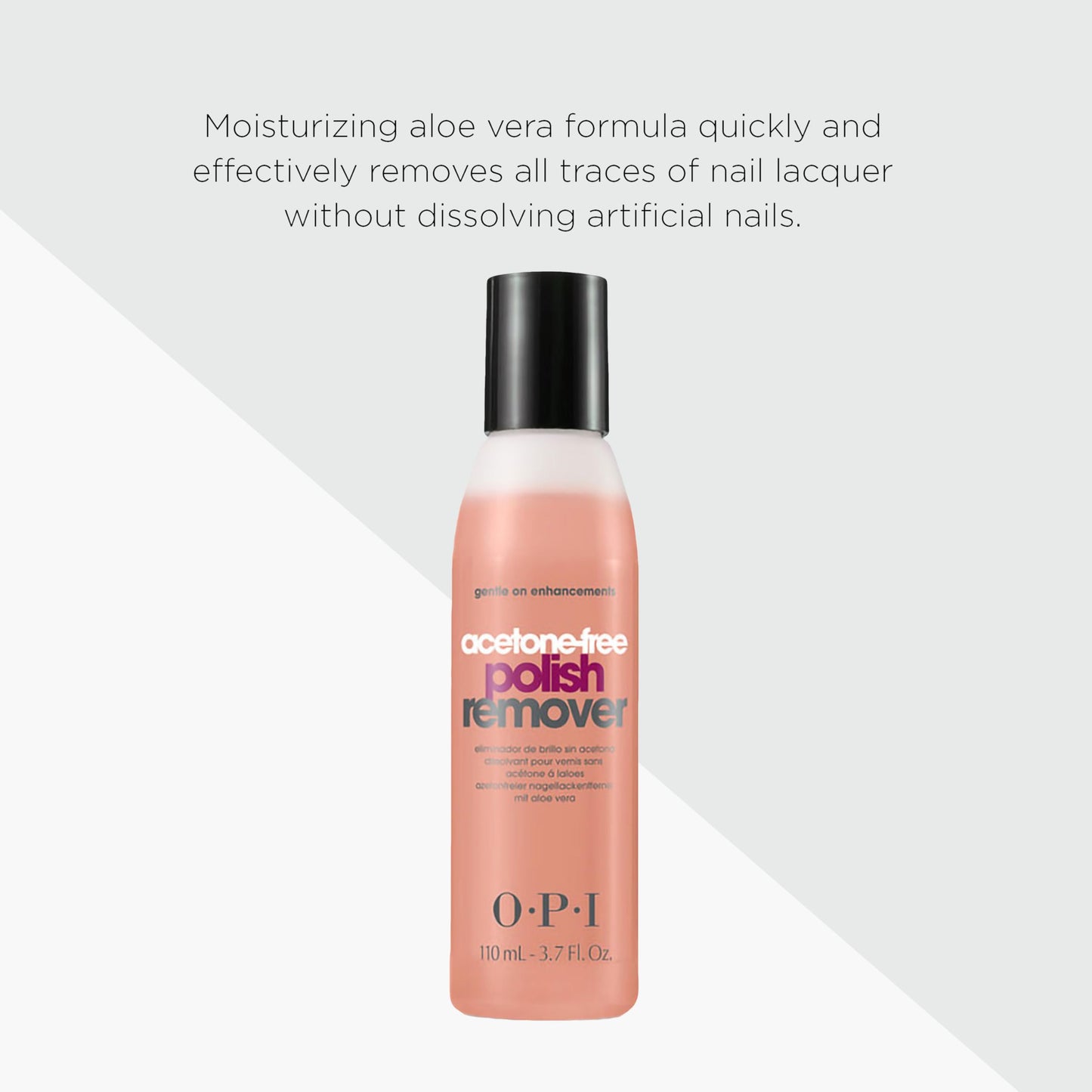 Lavender OPI Acetone-Free Nail Polish Remover Gentle on Enhancements & Acrylics Enriched with Aloe Vera 3.7 fl oz