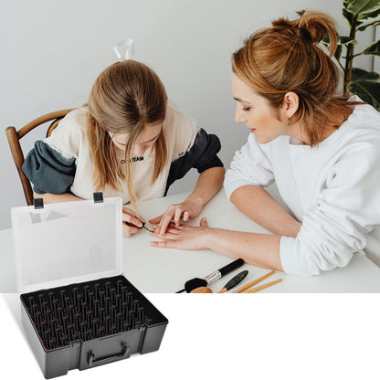 White Smoke ALCYON Universal Nail Polish Holder & Organizer Contains 54 Bottles for Gellen, for Beetles, for Sally Hansen, for OPI, for Essie and Other Fingernail Polish (ONLY A CASE)-Black