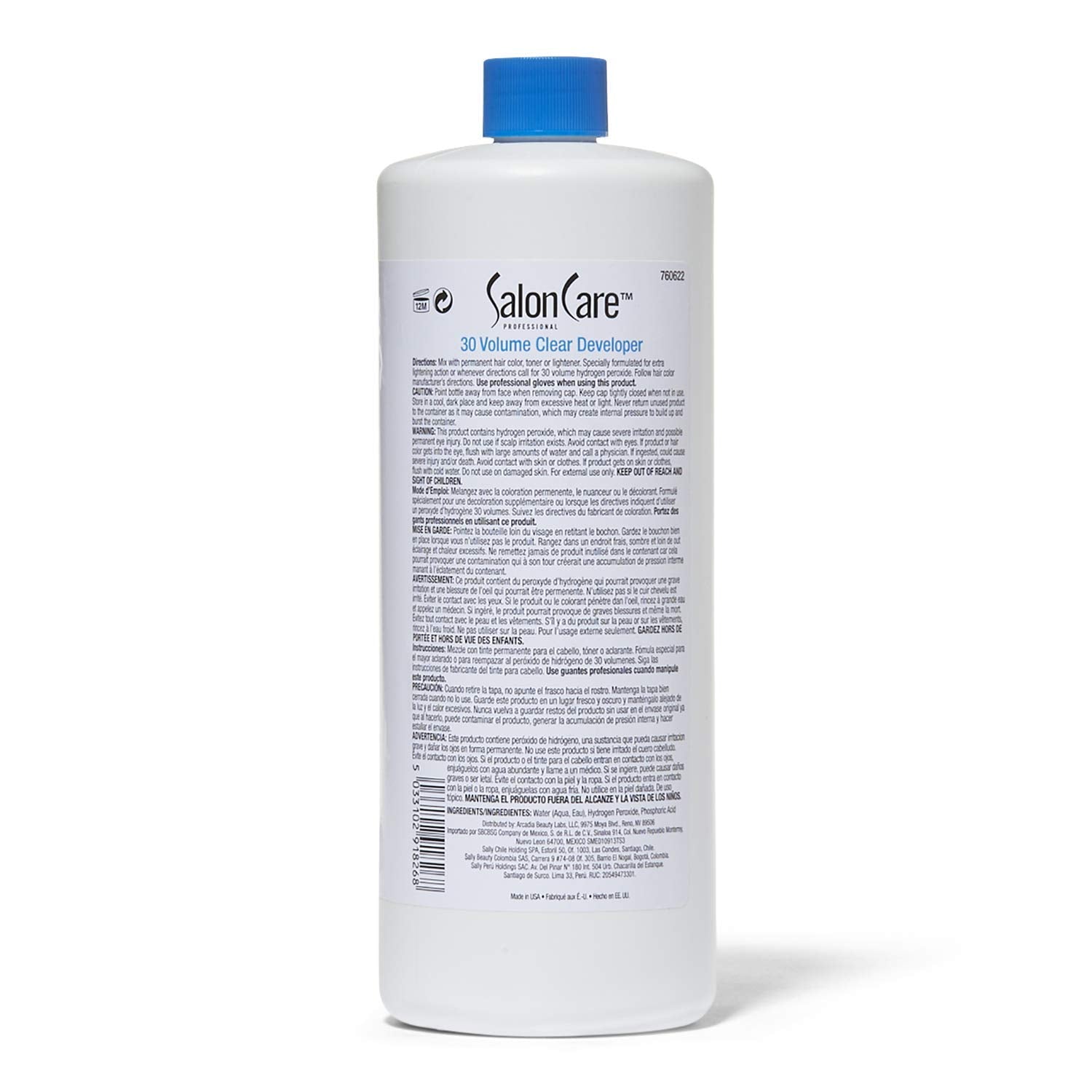 White Smoke Salon Care 30 Volume Clear Developer, Stabilized Formula for Consistent, Predictable Results, Superior Gray Coverage, 32 Ounce