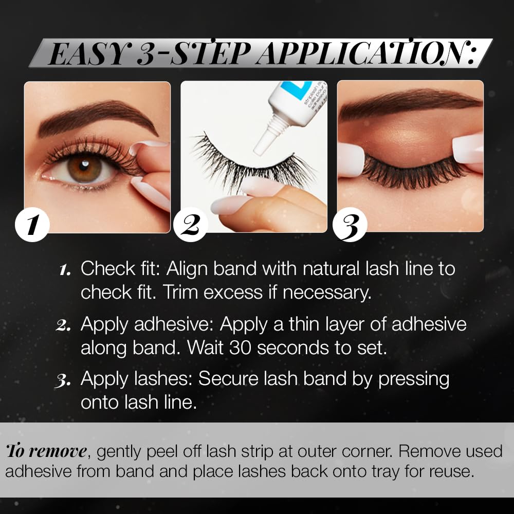 Black Ardell Studio Effects Demi Wispies False Eyelashes, Custom Layered Wispy Lashes for Natural Volume and Length, 4 Pack