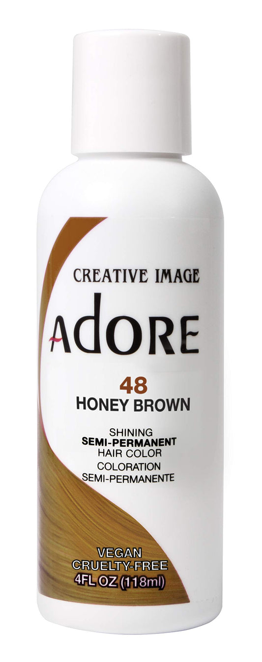 White Smoke Adore Semi Permanent Hair Color - Vegan and Cruelty-Free Hair Dye - 4 Fl Oz - 048 Honey Brown (Pack of 3)