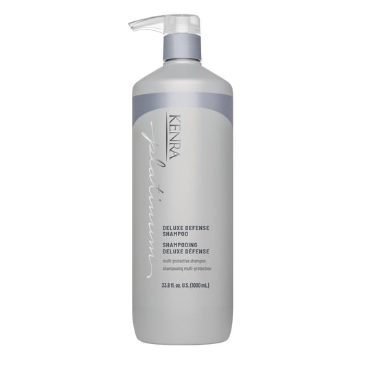 Gray Kenra Platinum Deluxe Defense Shampoo | Strengthening + Breakage Prevention| Damage Repair | Shine Enhancing | Color Protecting | Sulfate Free | All Hair Types 33.8oz