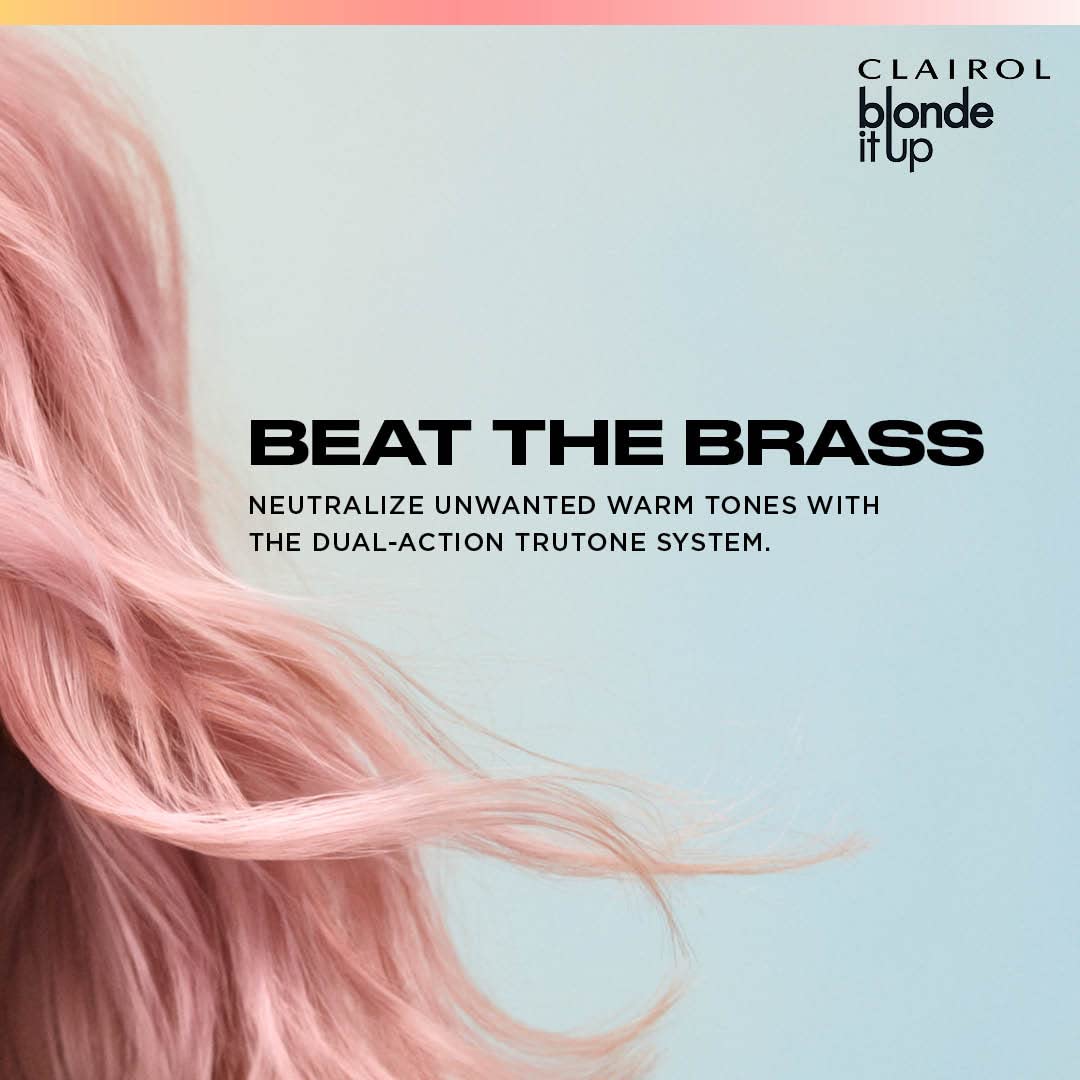 Light Gray Clairol Blonde It Up Crystal Glow Toners Demi-Permanent Hair Dye, Luminous Pearl Hair Color | Ammonia Free | Add Pearlescent Tones to Pre-Lightened Shades | Neutralizes Warmth | Pack of 1
