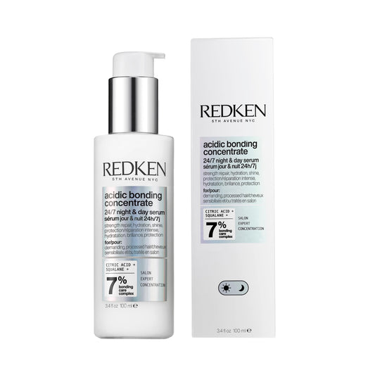 White Smoke Redken Acidic Bonding Concentrate 24/7 Night & Day Serum For Damaged Hair - Nourishes & Restores, Overnight Hair Repair & Protection, Lightweight & Anti-Frizz