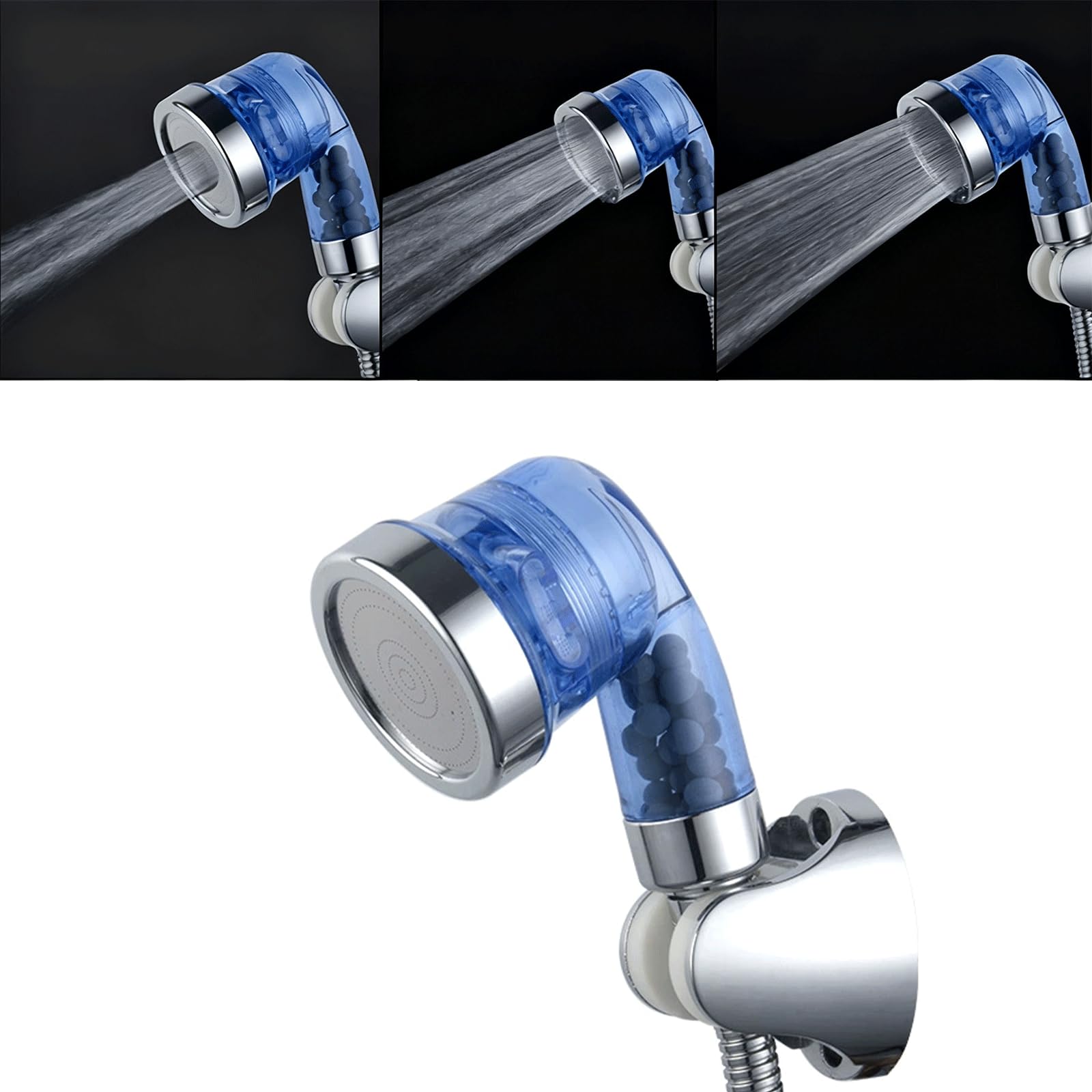 White Smoke Qusmeiyici Blue Shampoo Bowl Sprayer Head with Filter, Sink Faucet Sprayer Attachment Salon Shampoo Bowl Spray Head Pedicure Chair Shower Head for Portable Salon Sink, 3 Sprayer Modes & High Pressure