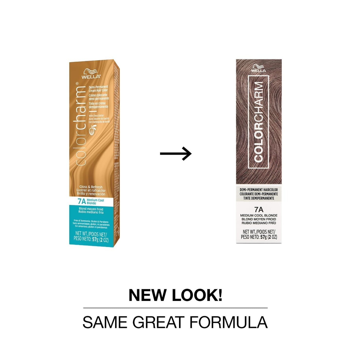 White Smoke COLORCHARM Demi Permanent Hair Color 7A Medium Cool Blonde Gloss, Refresh & Tone 2 Fl Oz