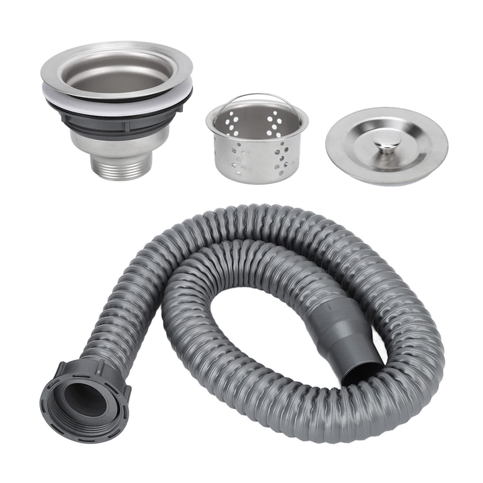 White Smoke Drain Plug Stainless Steel Sink Plug, Hair Salon Shampoo Basin Drain Plug, Sink Plug with Hair Catcher Accessories for Shampoo Bed