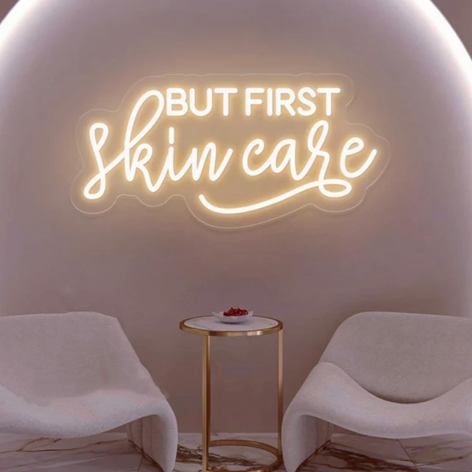 Slate Gray But First Skin Care Led Neon Lights Sign for Home Spa Beauty Cosmetic Salon Wall Decor, Spa Day Gifts for Women,Spa Products Aesthetic Center Salon Door Decorative Acessories
