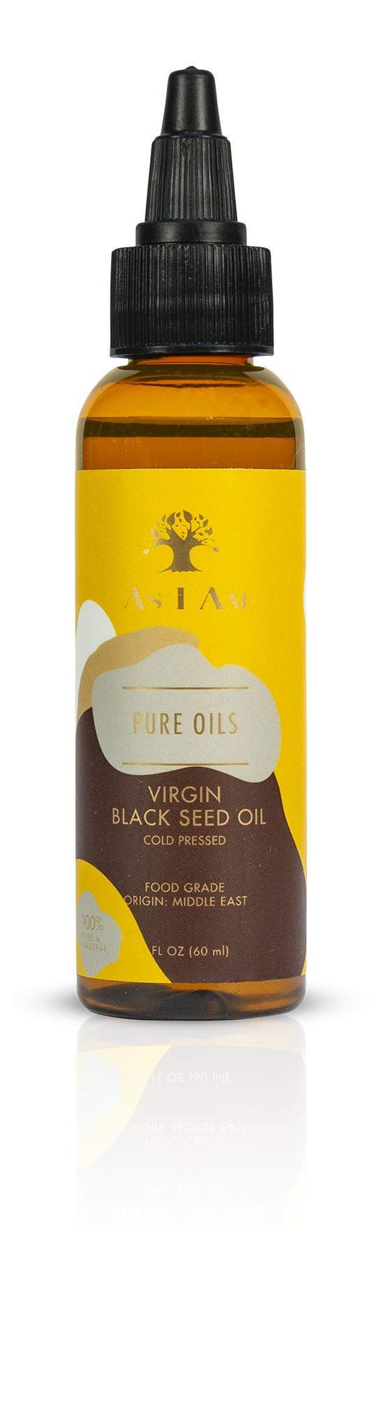 White Smoke As I Am Pure Oils Virgin Black Seed Oil - 2 ounce - Cold Pressed Anti-Oxidant - 100% Pure Unrefined Nigella Sativa Seed Oil - Rich in Omega-6 and Omega-9 Fatty Acids - Enriched with Phytosterols