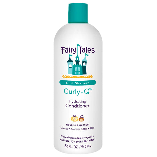 White Smoke Fairy Tales Curly Q Hydrating Kids Conditioner – Paraben, Sulfate, Gluten, and Nut Free – For all Types of Curls Including Multi Cultural Hair – 32oz.
