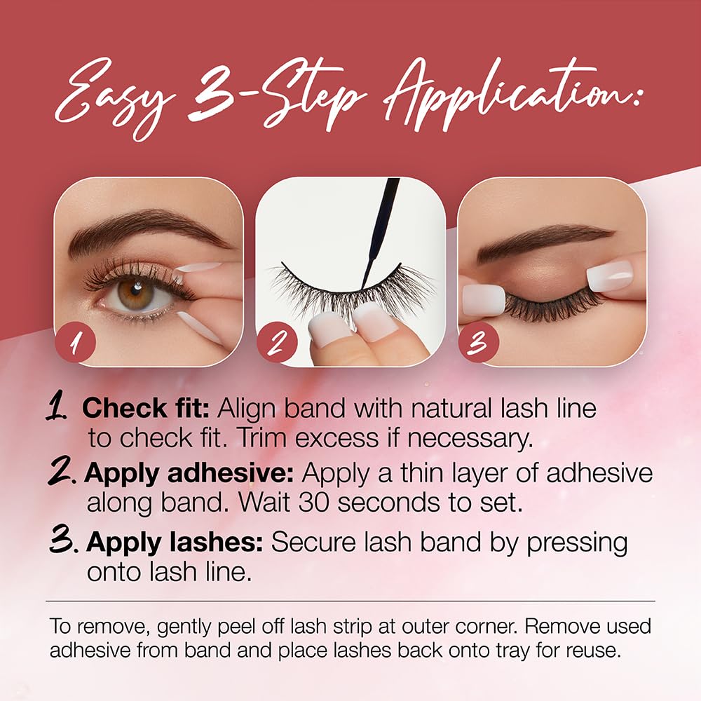 Misty Rose Ardell Doll Look Lashes Bambi – Fluffy Cluster Natural Look False Eyelashes, Full Curls for Big Eye Effect, Lightweight Reusable Wispy Lashes Strips, 4 Pack
