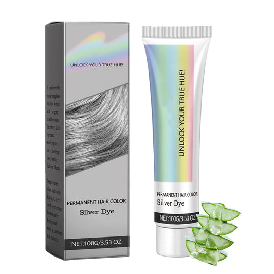 White Smoke Silver Hair Dye, 2-in-1 Hair Dying and Nourishing with Natural Essence Extract, Conditioning Hair Coloring Essence for Women & Men, 3.53 Fl Oz