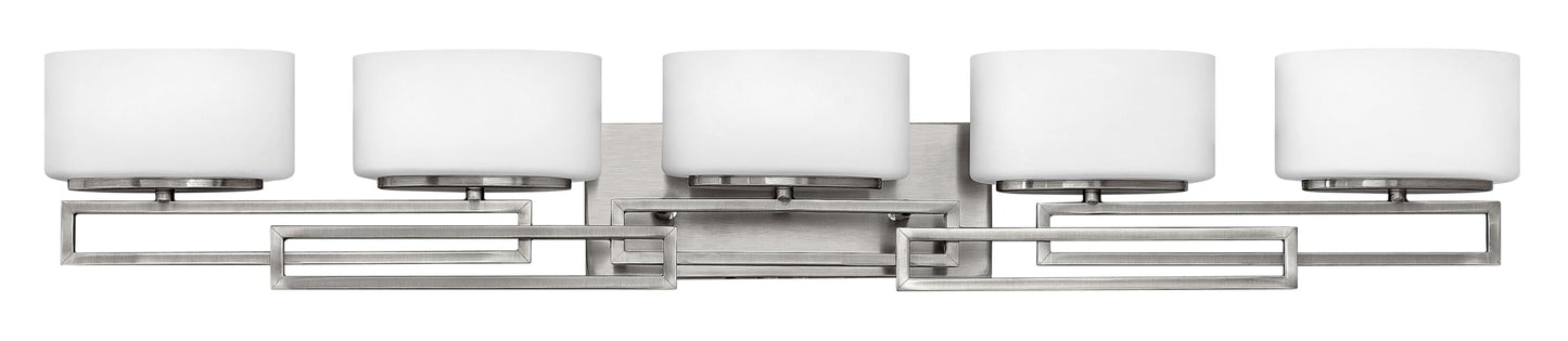 Lavender Hinkley Lanza Contemporary Modern Five Light 300W G9 Bathroom Vanity Fixture, Antique Nickel