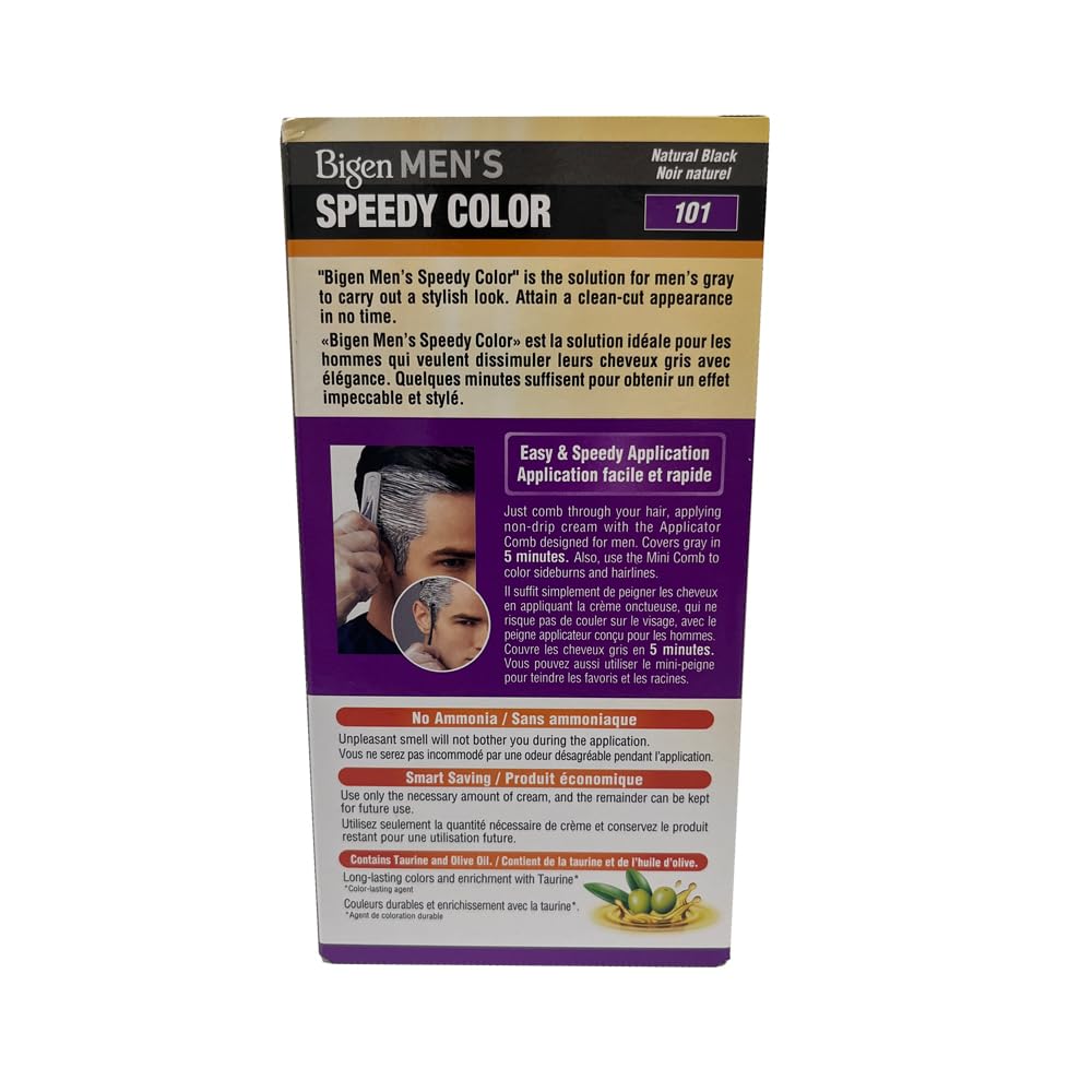 White Smoke Bigen Men’s Speedy Color 101 Natural Black - 3 Pack