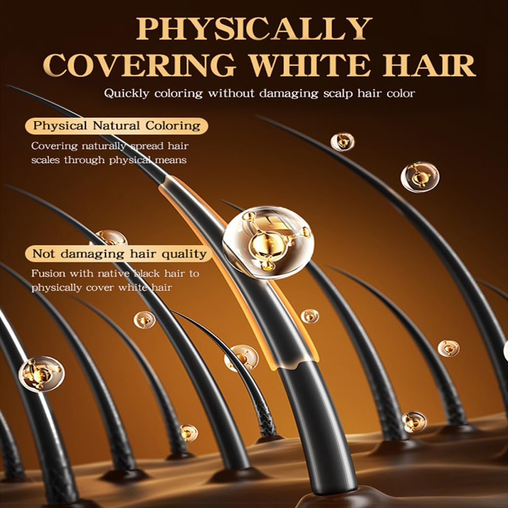 Black 2Pack Root-Touch-Up Hair Color Stick with Built -in Comb – Instant Waterproof Brown Dye for Gray Coverage, Sweat-Proof Long-Lasting, Travel-Friendly Dye Pen for Women & Men (02#Brownish Black)