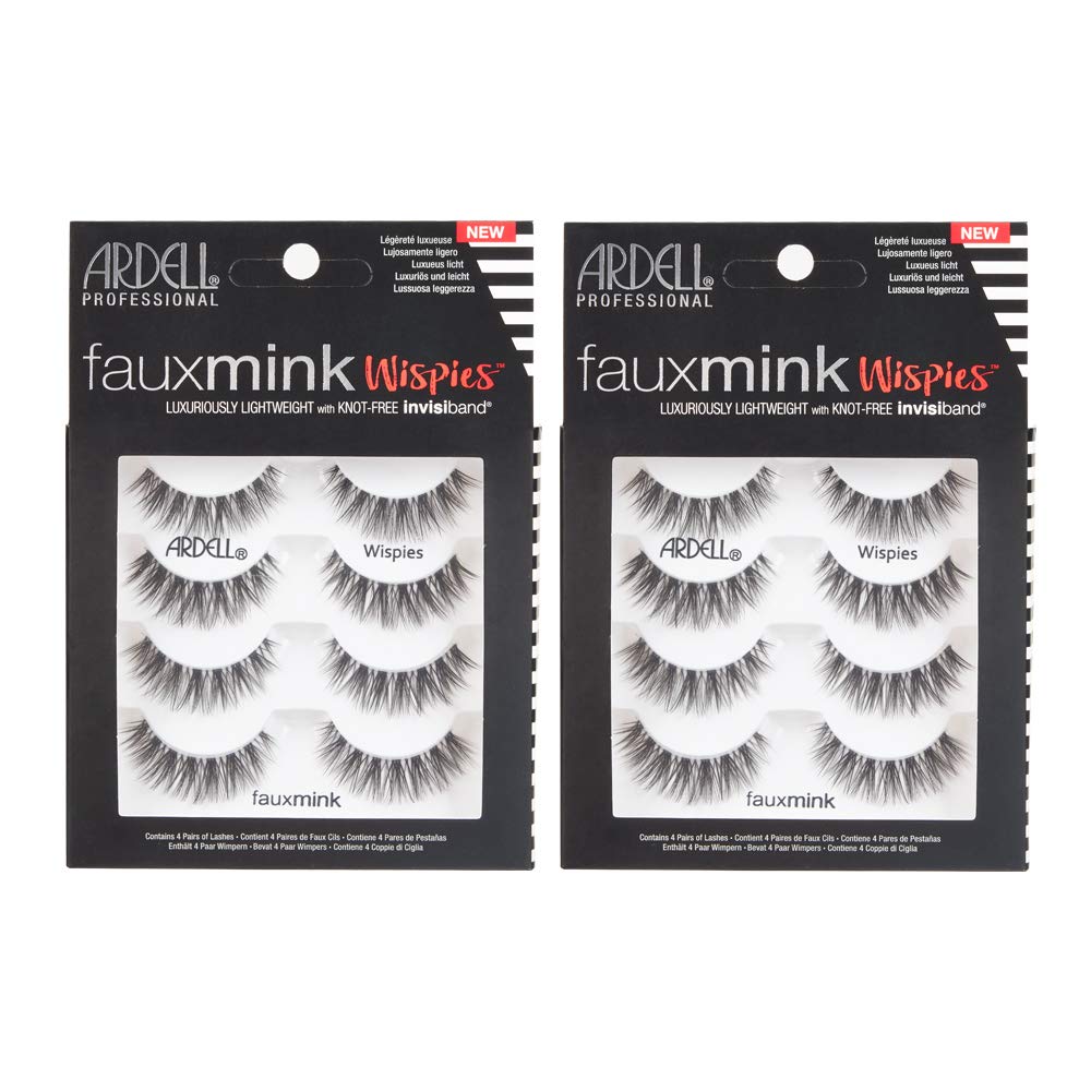Dark Slate Gray Ardell Faux Mink False Eyelashes, Wispy Natural Lashes, Reusable, Soft & Lightweight for Everyday Glam, Multipack - 2 Pack x 4 Pairs