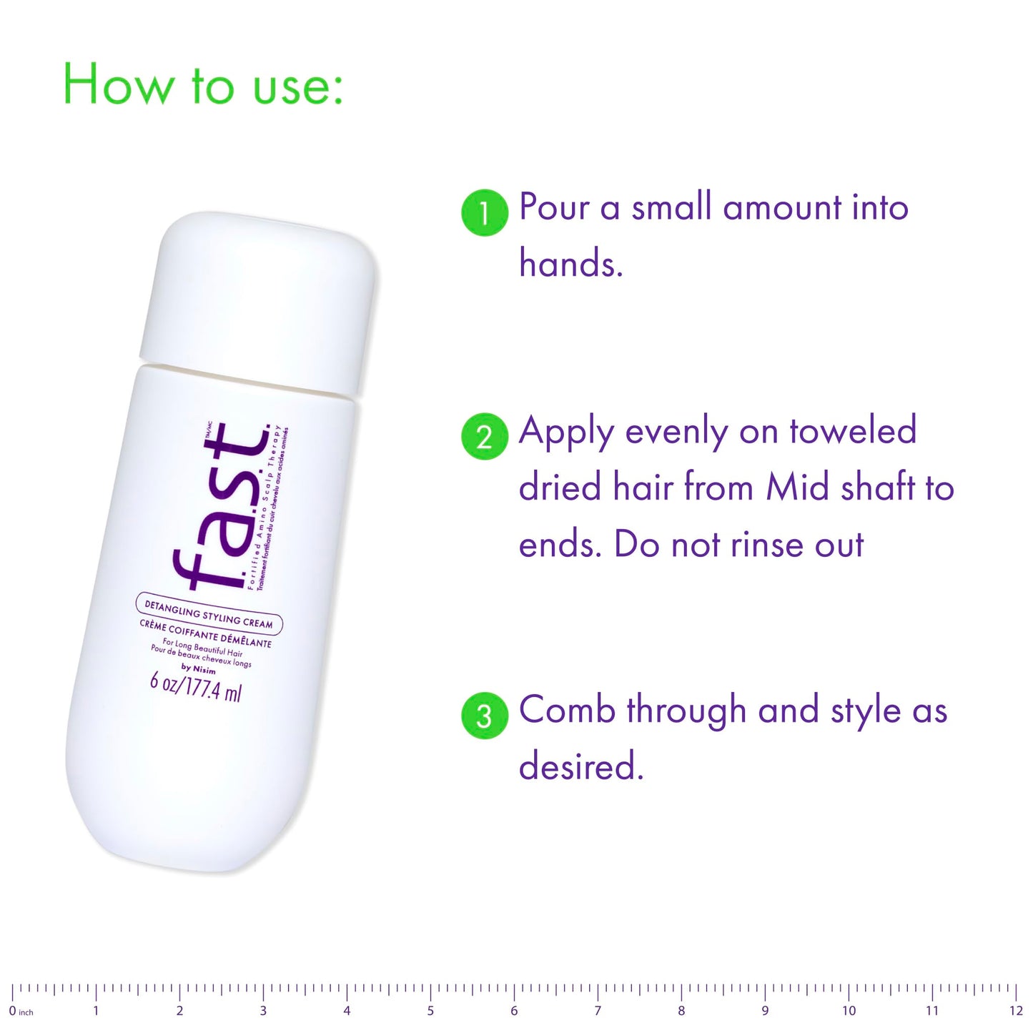 White Smoke Nisim F.A.S.T. Fortified Amino Scalp Therapy Detangling Styling Cream 3 oz