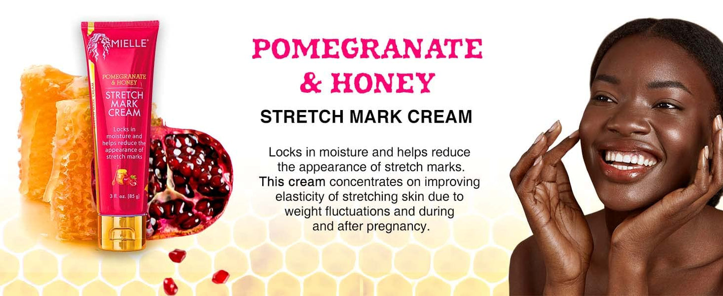 White Smoke Mielle Organics Pomegranate & Honey Stretch Mark Cream, 3 Ounces