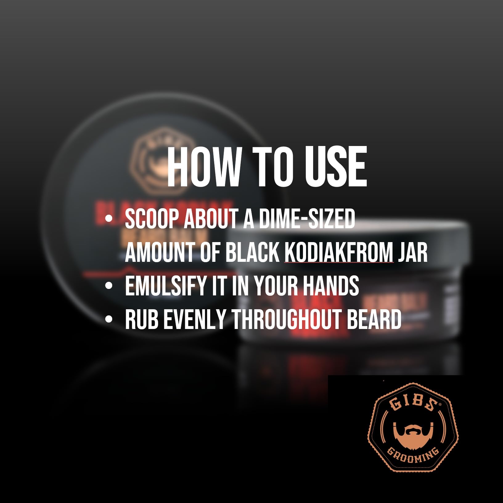 Black GIBS Grooming Black Kodiak Beard Balm Aid, 2 oz