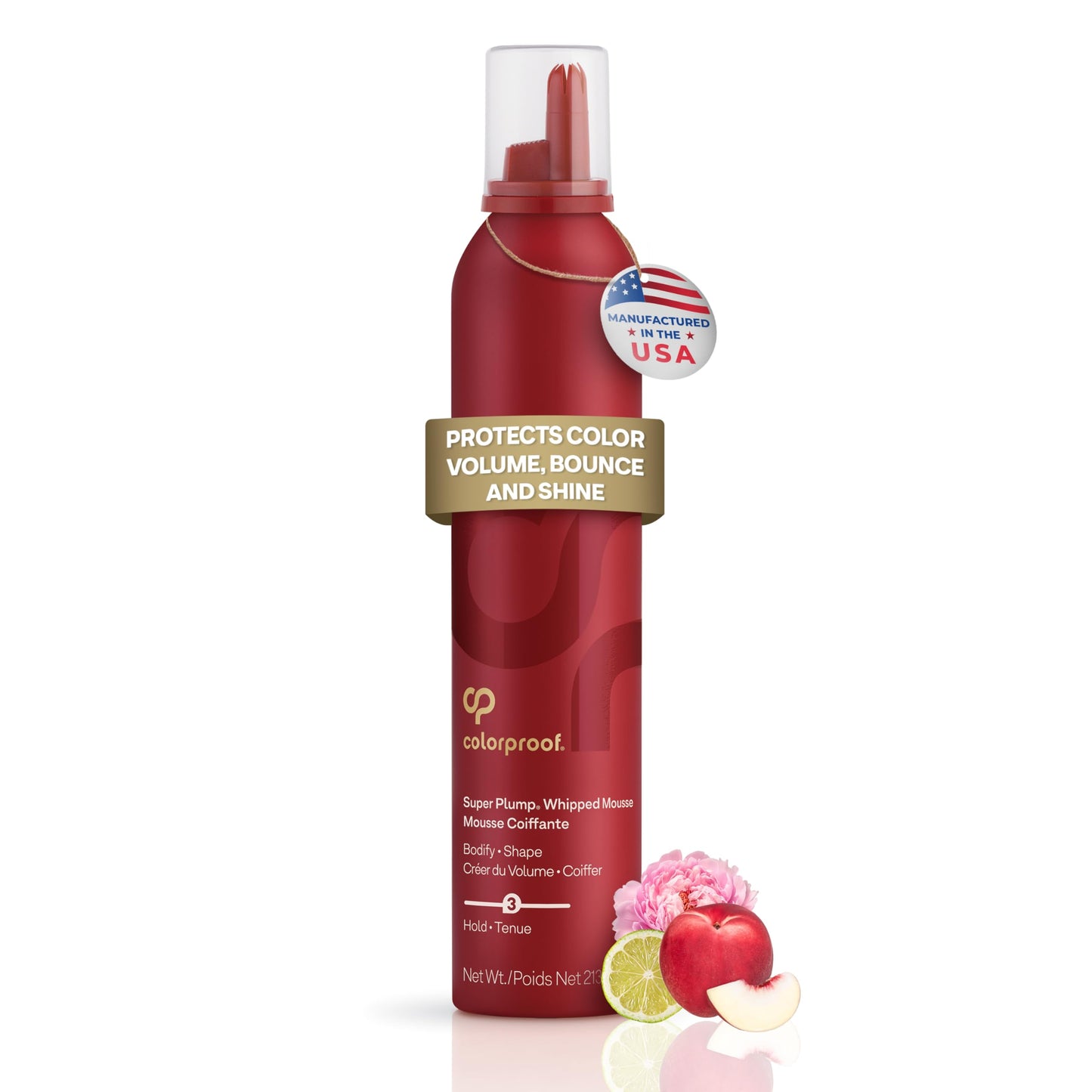 White Smoke Colorproof Super Plump Whipped Bodifying Hair Mousse 7.5 Fl. Oz. Color-ProtectingMousse for Hair Volume, White Nectarine, Peony & Citrus Scent