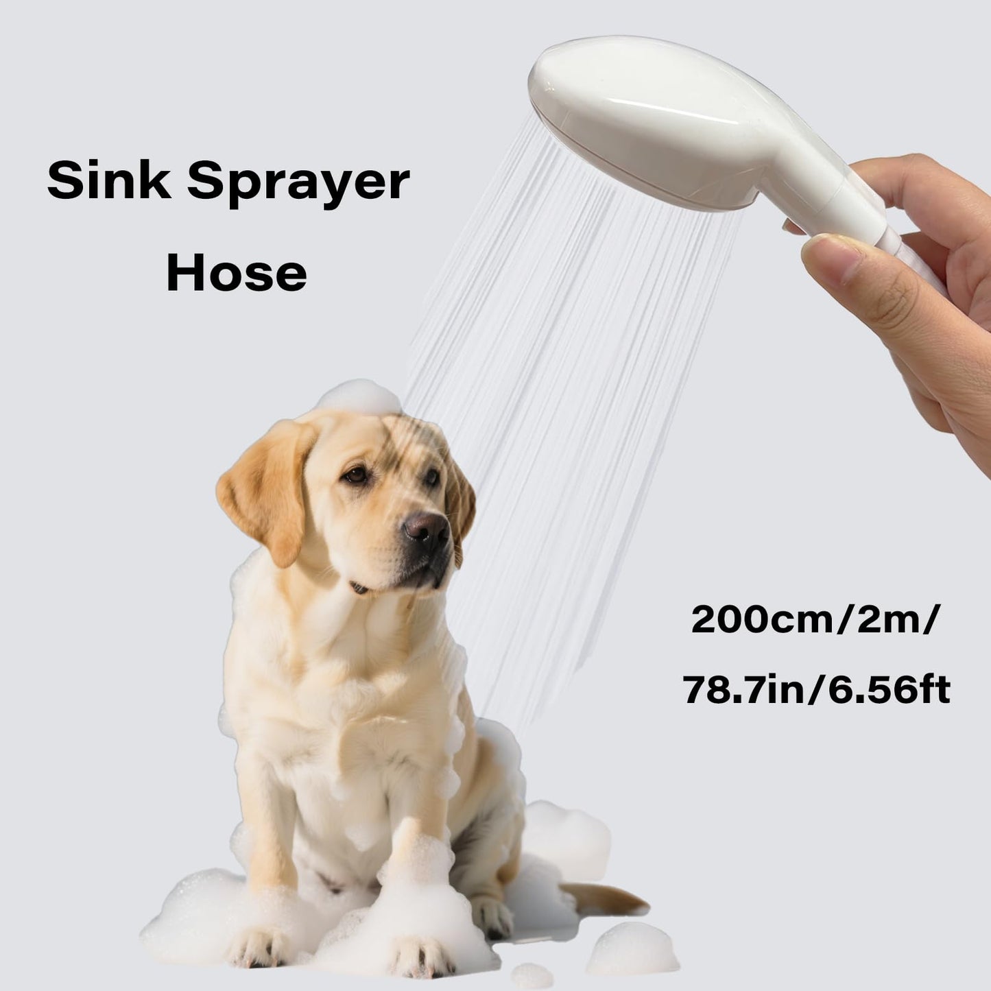 Lavender 6.56FT/2M Sink Spray Hose,Sink Sprayer Hose Attachment for Portable Hand HeldHead Shower Sprayer,Shampoo Sprayer Hose for Bathing Baby,Pets,Washing Hair,Rinsing Vegetables