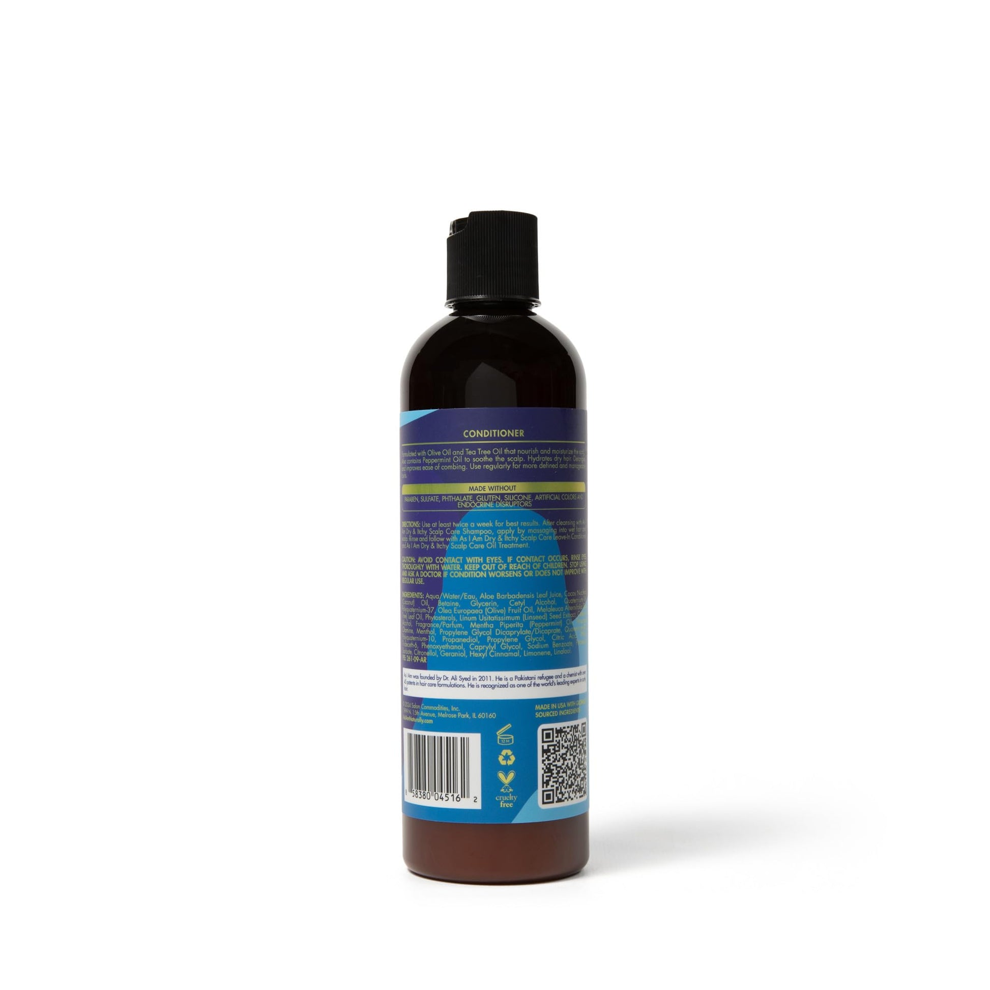 White Smoke As I Am Dry & Itchy Scalp Care Conditioner - 16 ounce - Nourish and moisturize the scalp. - With Olive Oil, Tea Tree Oil & Peppermint Oil