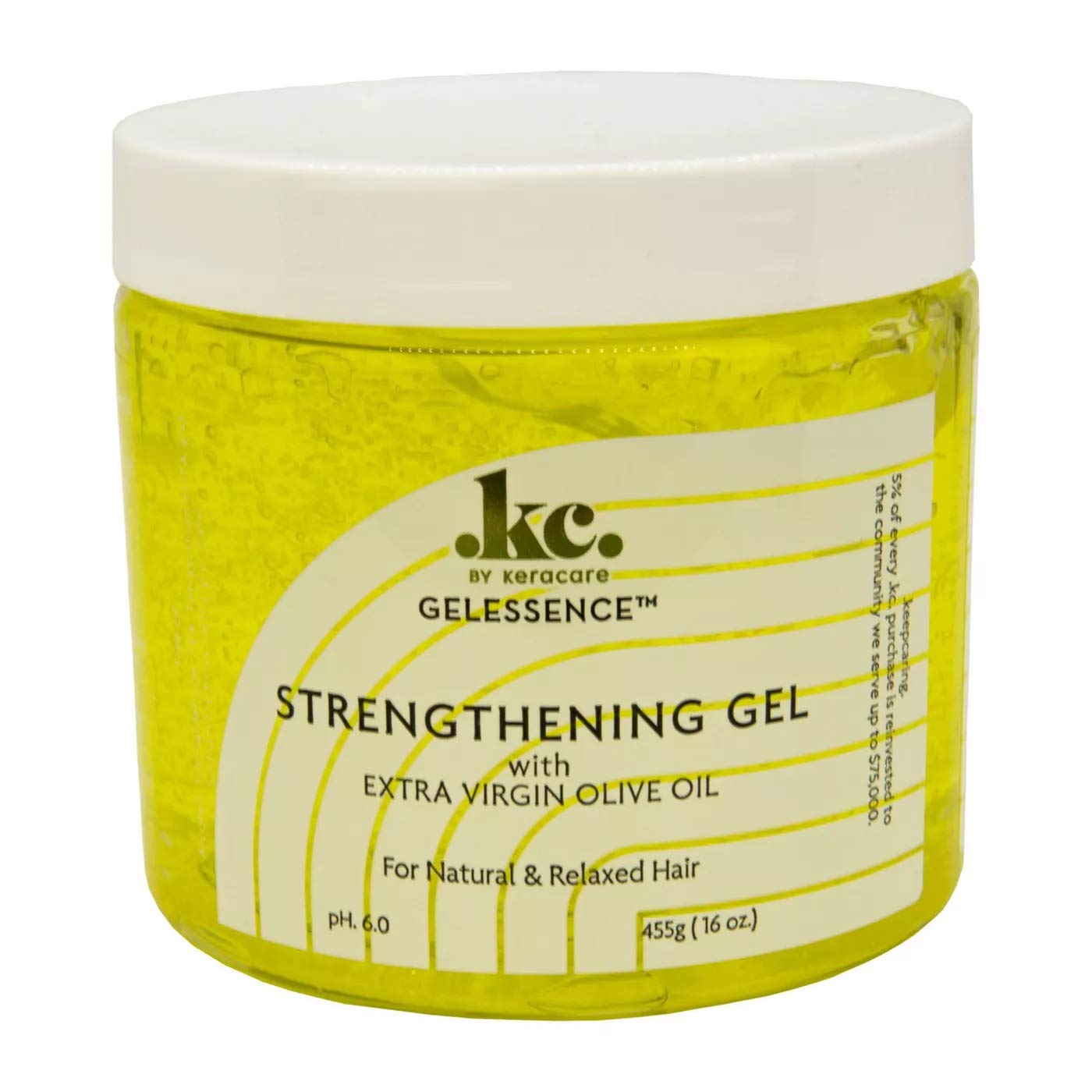 Light Gray KeraCare GelEssence Strengthening Gel - 16 ounce - with Extra Virgin Olive Oil (EVOO) - Strengthens Hair - Adds Shine - Flake Free - Vegan - Crunch Free
