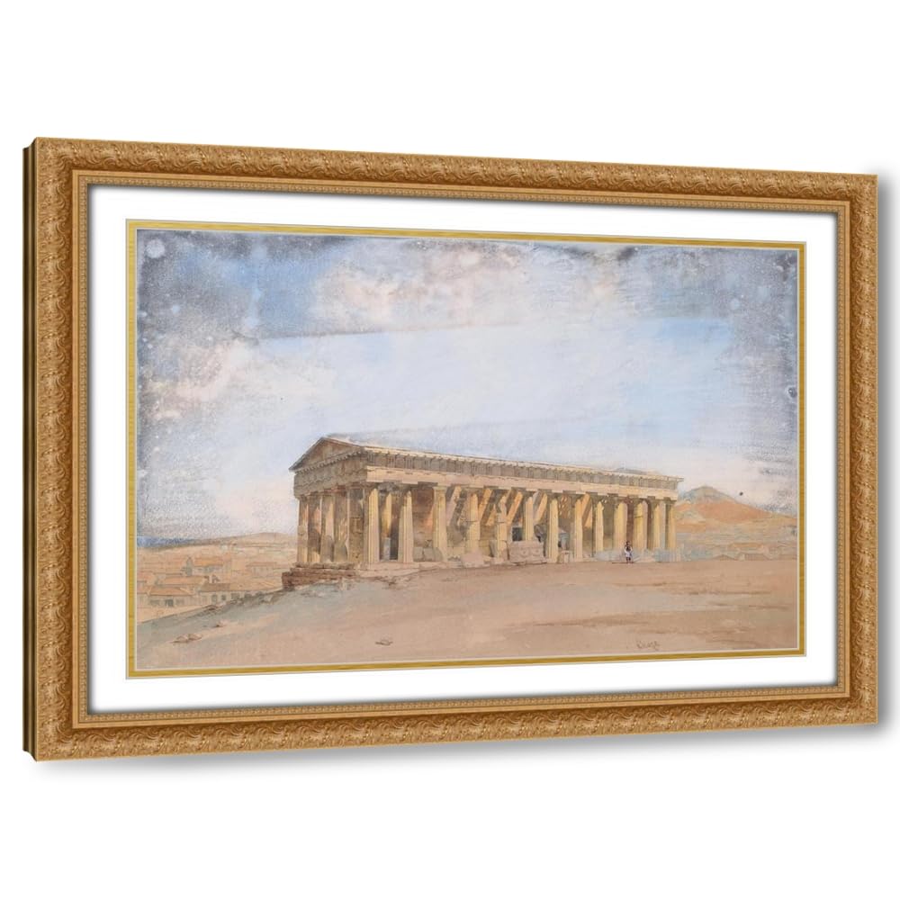 White Smoke ArtDirect The Temple of Theseus, Athens Custom Framed Art Print Giclee Print or Canvas Options with Various Sizes and Customization by Giovanni Lanza