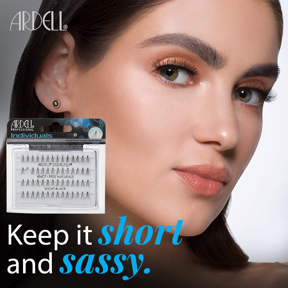 Black Ardell Individual False Eye Lashes - Short, Black, Natural Look DIY Lash Clusters, Easy Application for Eyelash Extension Effect, 4 Pack