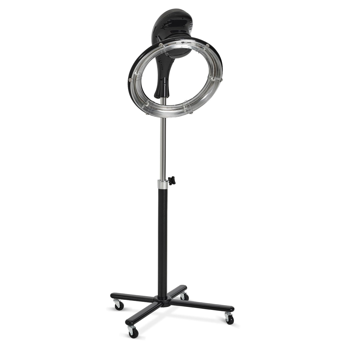 White Smoke BarberPub Orbiting Hair Dryer Processor with Adjustable Height & Smart Control Panel, 1100W Salon Hair Care Stand Station with Rolling Base for Hairstylist HDP01 (Black)