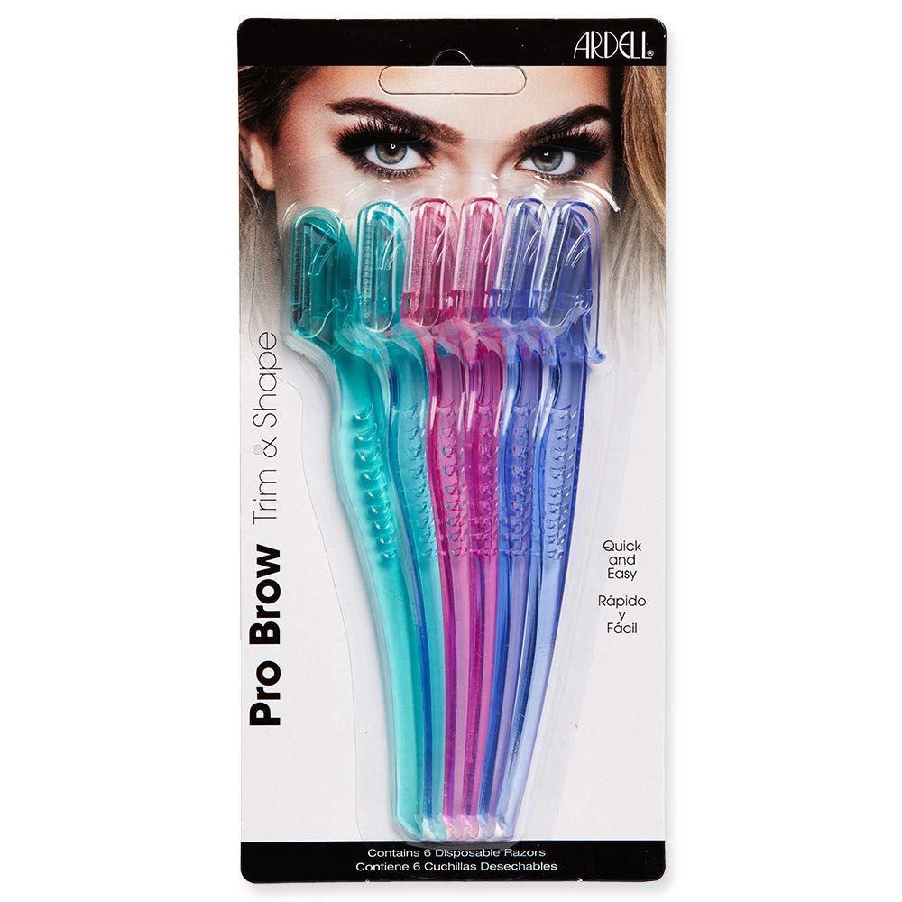 Lavender Ardell Pro Brow for Trim & Shape – Eyebrow Razor, Trimmer, and Shaper with Cover, Face Razor for Women, Dermaplane Razor, 1 Pack
