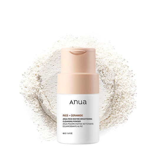 White Smoke ANUA Rice Enzyme Brightening Cleansing Powder, Exfoliating Powder-to-Foam Cleanser, Smooth Texture & Clarity, Hydrating & Gentle Formula, Korean Skincare,1.41 fl.oz