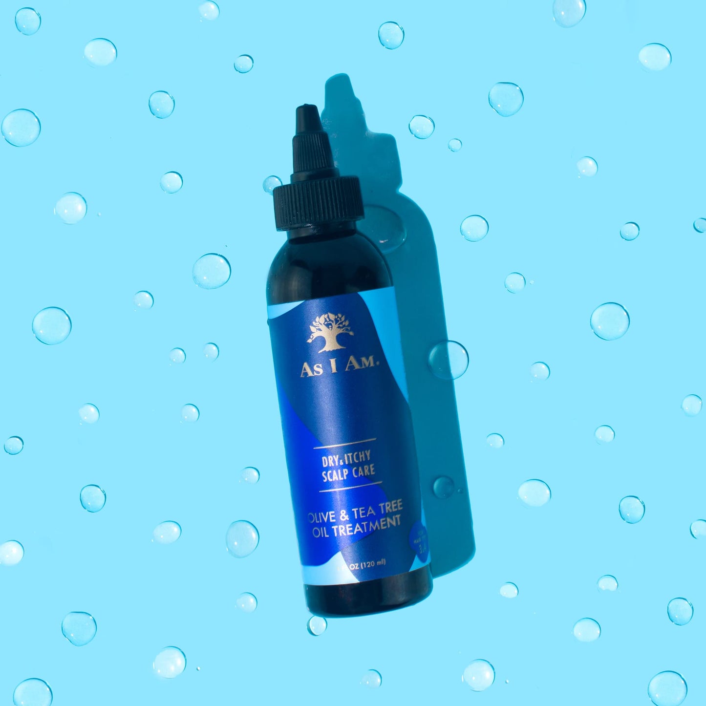 Light Sky Blue As Am Dry and Itchy Scalp Care Oil Treatment - 4 ounce - Enriched with Salicylic Acid, Olive Oil, and Tea Tree Oil - Fights Dandruff, Seborrheic Dermatitis, and Psoriasis, Blue