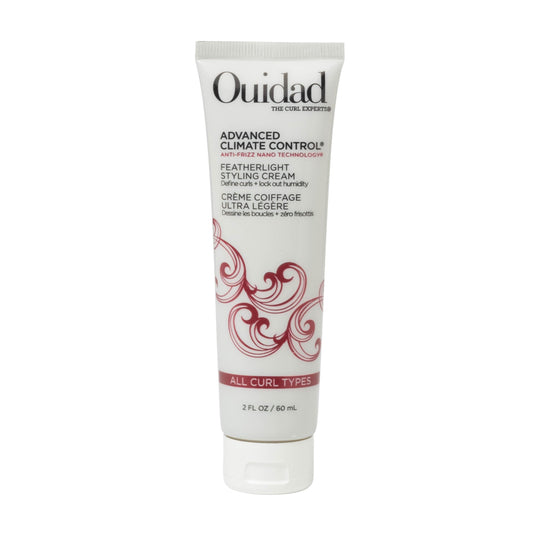 White Smoke Ouidad Advanced Climate Control Styling Cream, 2 fl oz, Featherlight Curl Cream for Curly Hair, Shiny, Hydrated & Frizz-Free Curls, Sulfates, Parabens & Cruelty-Free Curly Hair Products