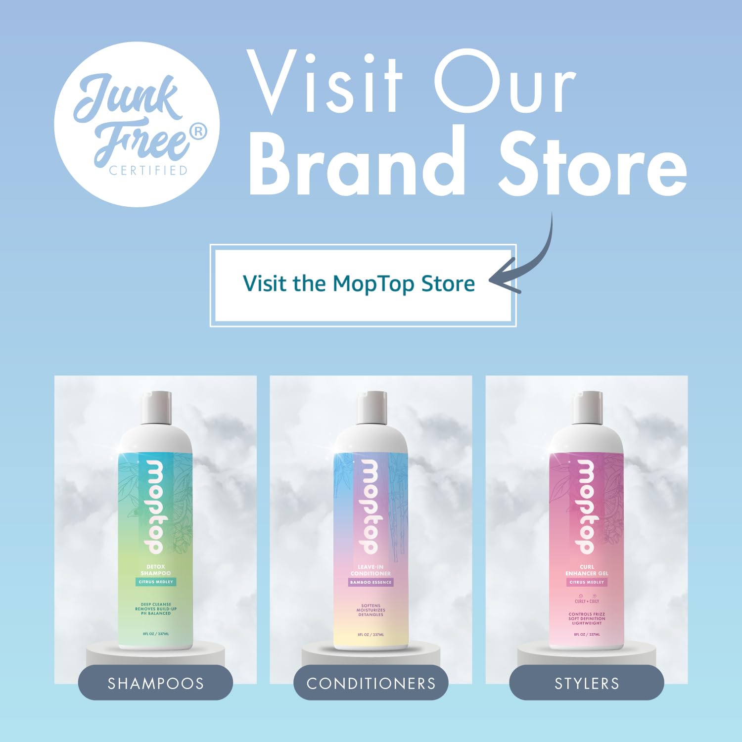 Light Steel Blue MopTop Leave In Conditioner for Curly Hair – Hair Moisturizer to Soften, Moisturize & Hydrate, Anti Frizz for All Textures & Curl Types, Sulfate & Paraben Free Hair Conditioner