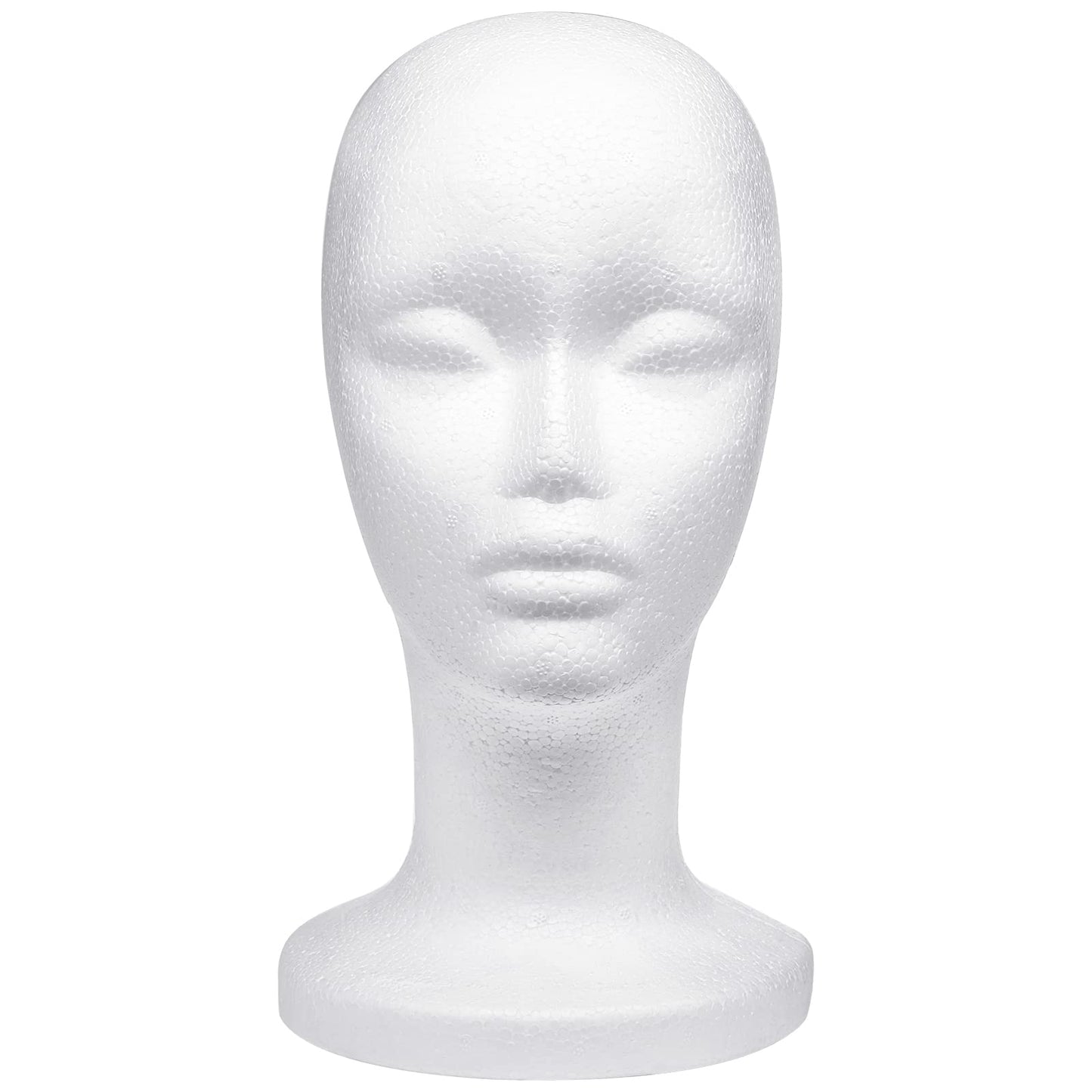 White Smoke Foraineam 3 Pack 12 Inch Foam Head Female Foam Wig Head Mannequin Manikin Cosmetics Model Display Holder Hats Glasses Hairpieces Stand