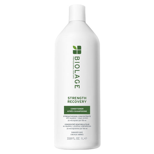 White Smoke Biolage Strength Recovery Conditioner - Moisturizes & Strengthens Damaged Hair, Softness & Shine, Hydrates and Repairs Damaged Hair, With Olive Squalane & Proteins, Paraben-Free, Vegan, 33.8 Fl Oz