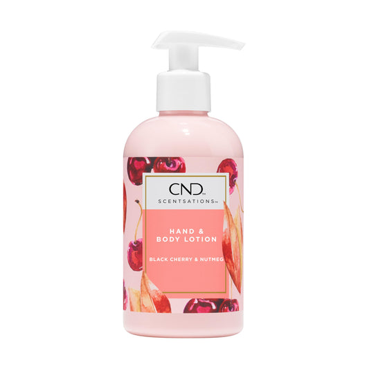 White Smoke CND Scentsations Hand & Body Lotion, Deep Moisturizing and Hydrating Formula for Dry Damaged Skin, Dermatologically Tested, Black Cherry & Nutmeg, 8.3 fl. oz