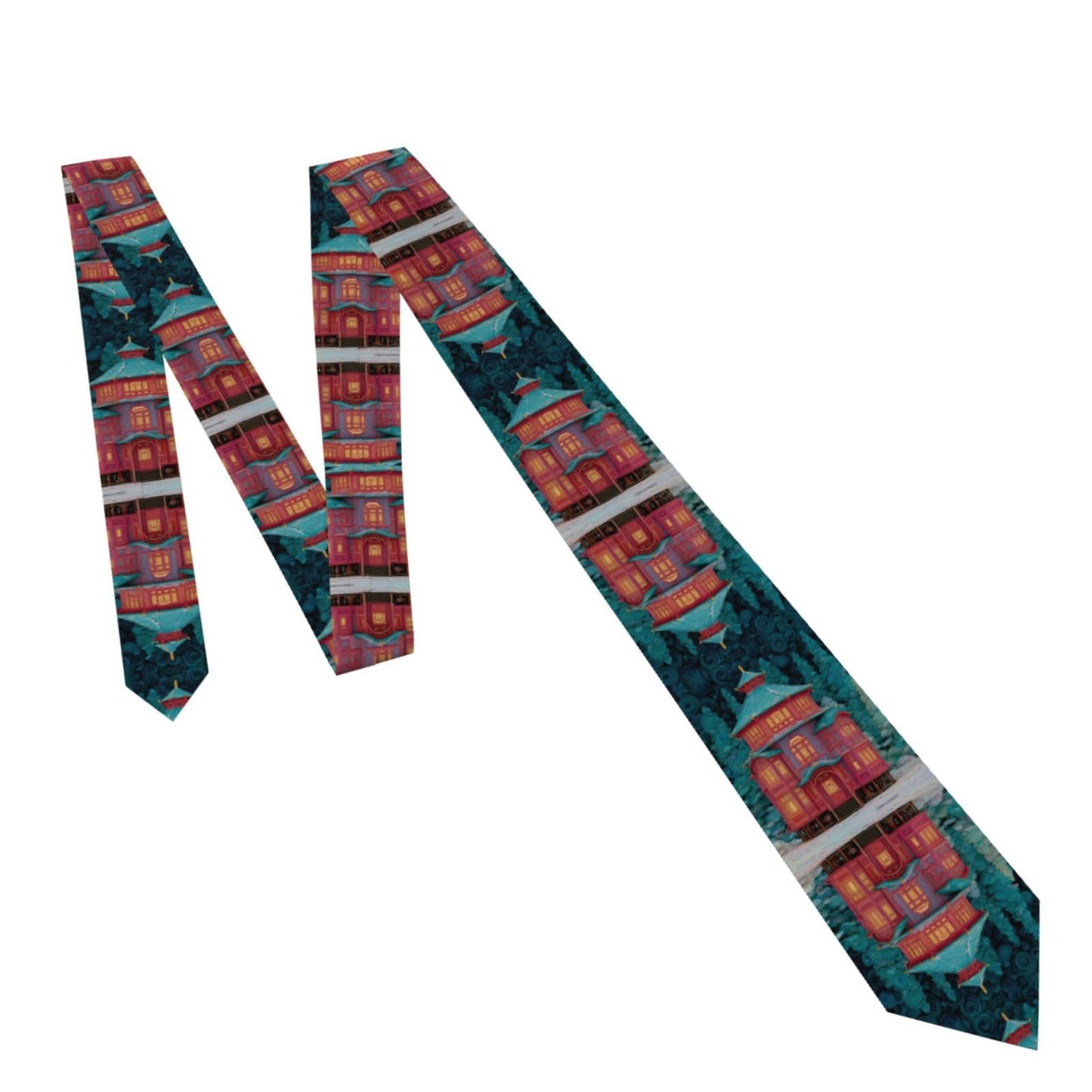 White Smoke JZMTY Enchanted Alcove Men's Necktie with Anti-Floating Buckle Design Soft Wrinkle-Resistant Various Formal Occasions