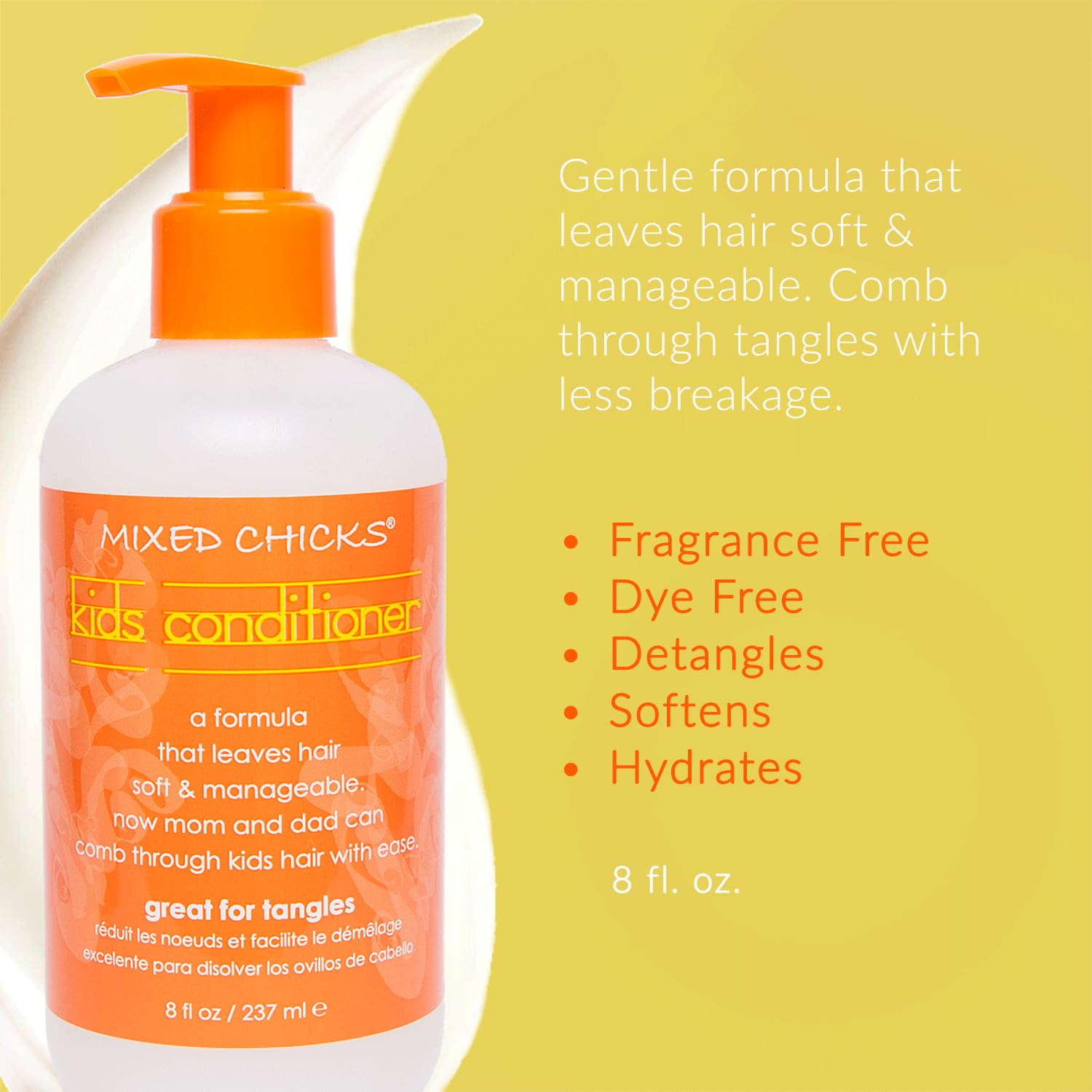 Light Goldenrod Mixed Chicks Kid's Quad Pack - Shampoo, Conditioner, Leave-in Conditioner, Tangle-Tamer, 8 fl.oz (Pack of 4)
