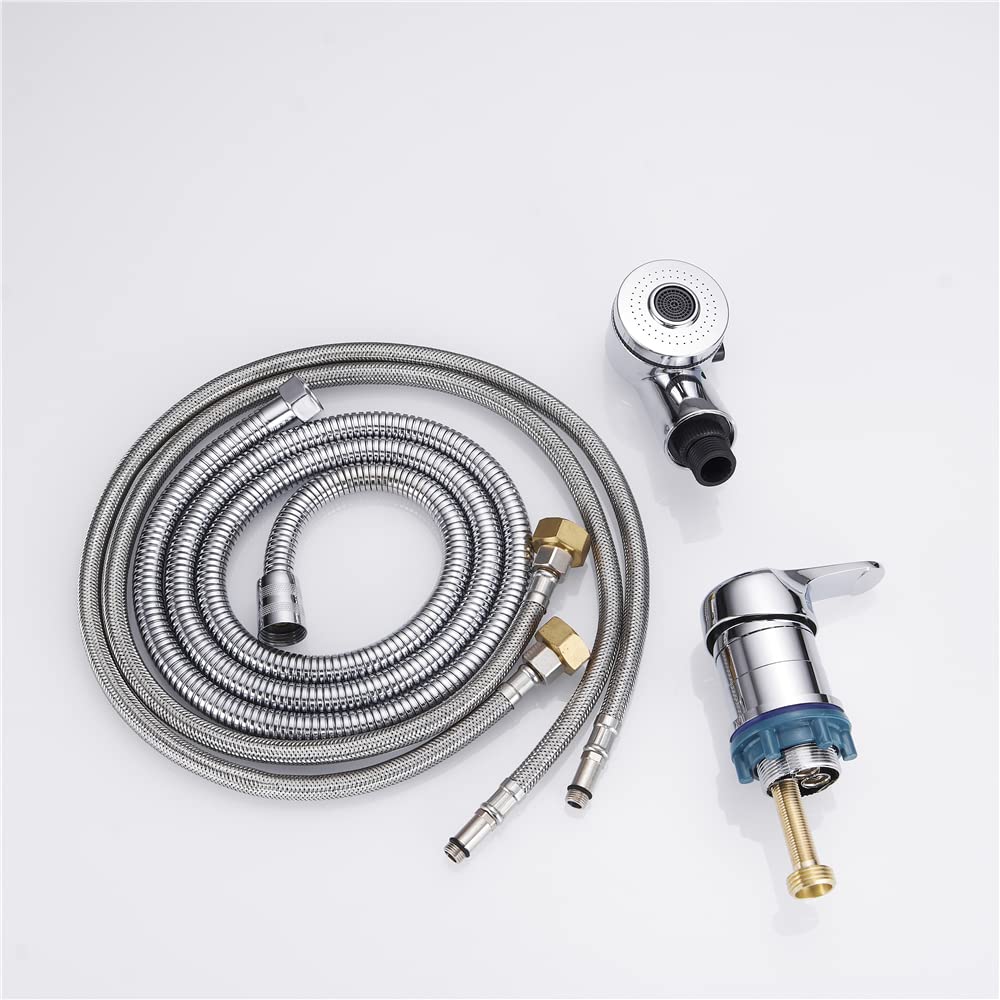 Lavender Weirun Salon Shampoo Bowl Sink Basin Faucet Valve with 2 Function Sprayer and Hose for Beauty Shampoo Bed Bowl or Backwash Unit with 3/8 to 1/2 NPT Reducer Adapter