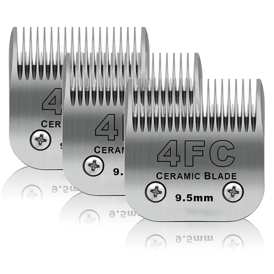 White Smoke DODAER 3 Pack 4FC Detachable Pet Dog Grooming Ceramic Blades,Compatible with Andis,Oster A5,Wahl KM-10 Series,Size 4FC Blade 3/8-Inch 9.5MM Cut Length