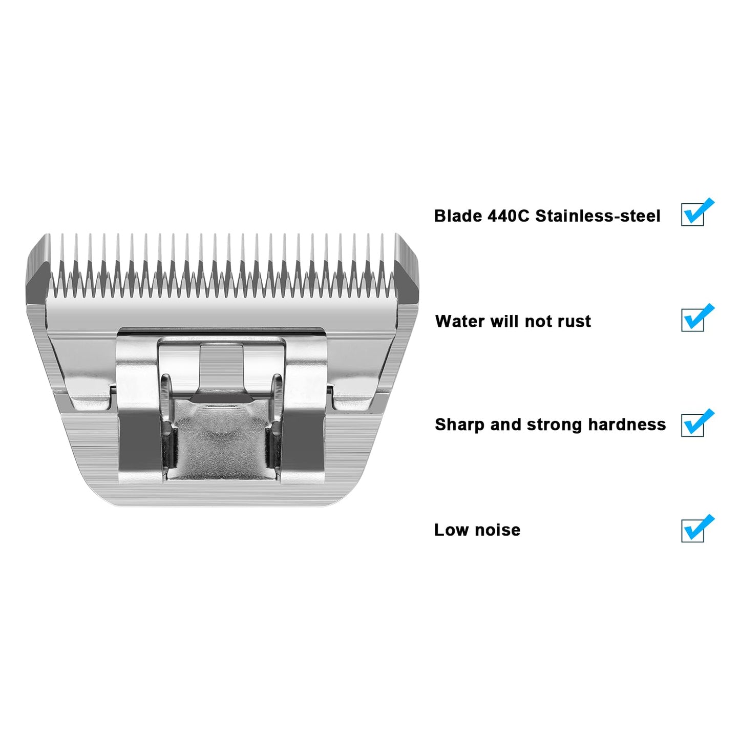 White Smoke Newbulu 7FW Dog Grooming Wide Blade,Detachable Pet Dog Grooming Blades,Compatible with Andis,Oster A5,Wahl km10 Clippers.Cutting Length 1/8 in(3.2mm)