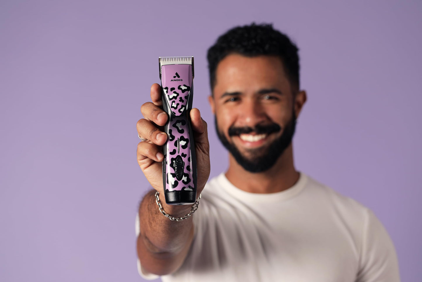 Dark Gray Andis 561458 Pulse Zr II Gabriel Feitosa Edition 5-Speed Detachable Blade Clipper, Cordless Animal/Dog Grooming, Removable Lithium Ion Battery, LED Charge Light, Wild Colorway