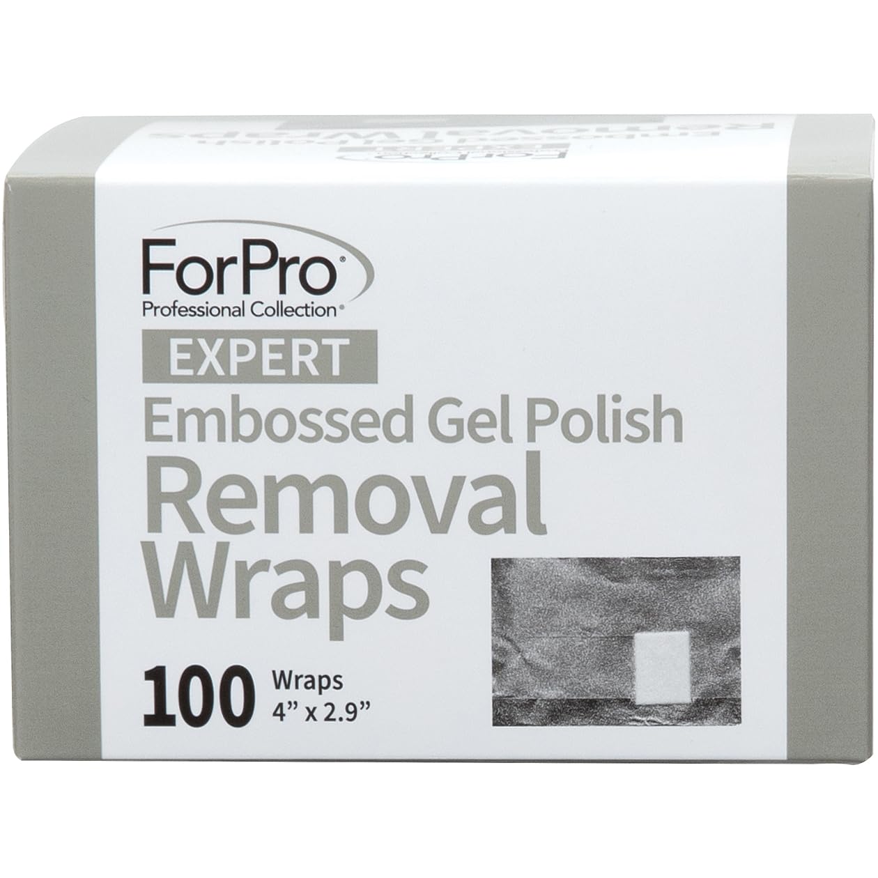 Lavender ForPro Expert Embossed Gel Polish Removal Wraps, Pre-Cut with Cotton Pad, Remove Gel Polish, Acrylics, & Nail Art, 4” L x 2.9” W, 100-Count
