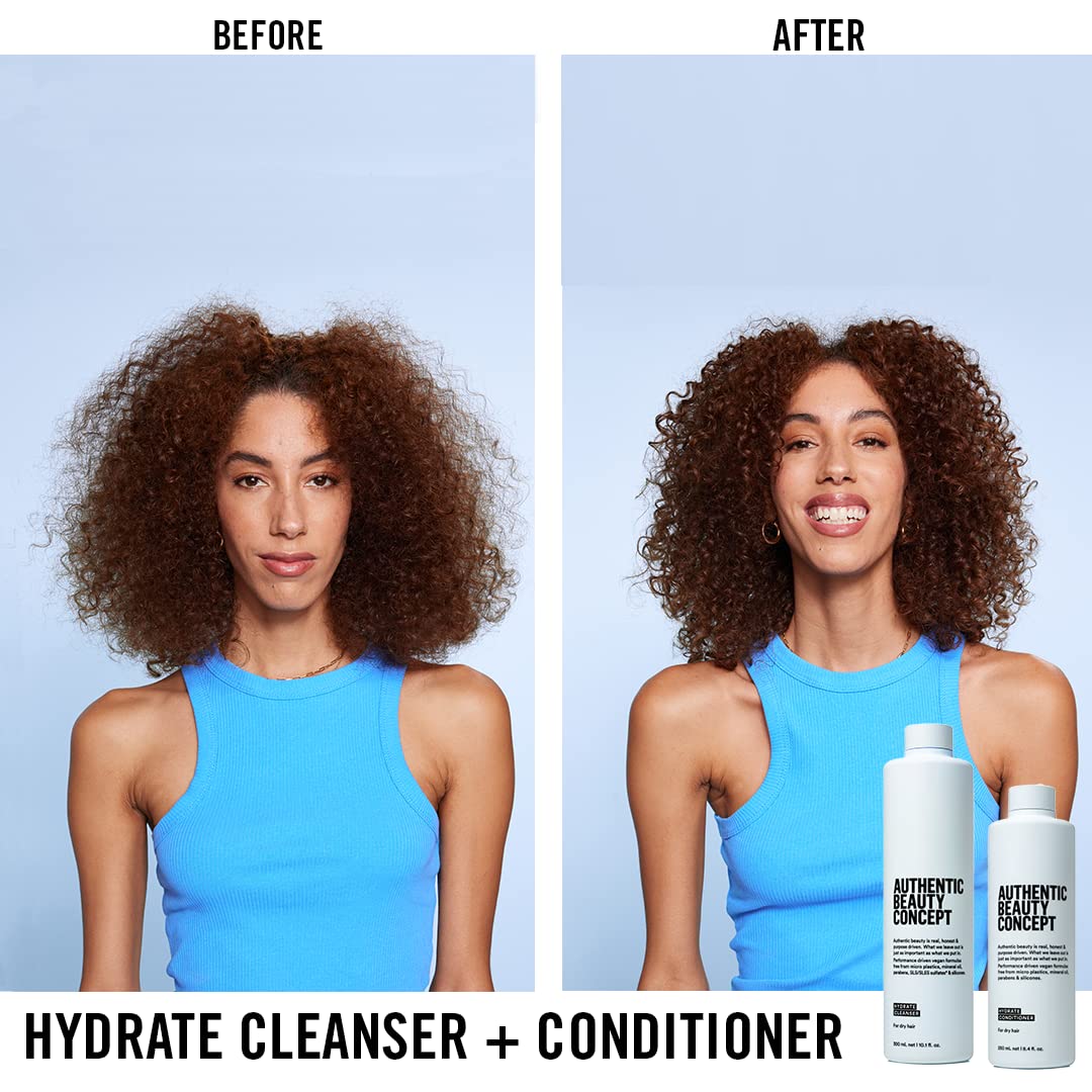 Light Gray Authentic Beauty Concept Hydrate Conditioner | Hydrating Conditioner For Normal To Dry or Curly Hair | Moisturizes & Revitalizes Dry Hair | Vegan & Cruelty-free | Silicone-free | 8.4 fl. oz.