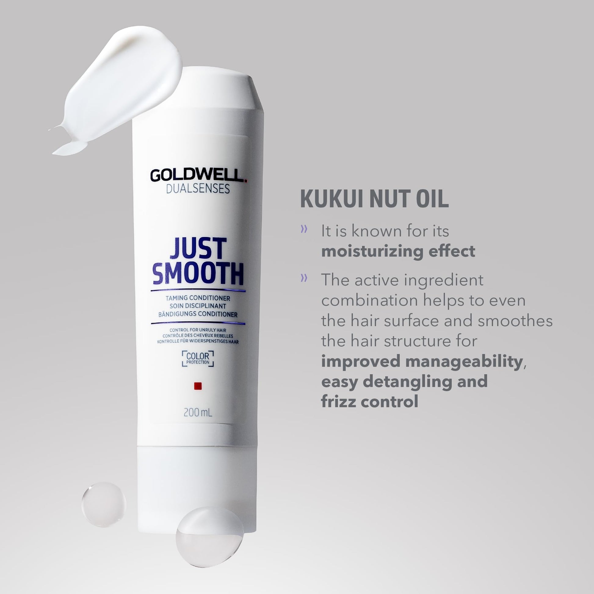 Gray Goldwell Dualsenses Just Smooth Taming Anti-Frizz & Humidity Control Conditioner 1L